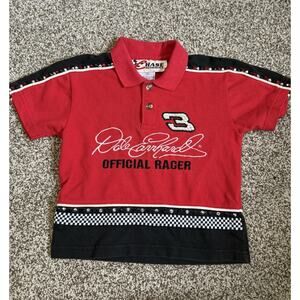 Vtg Vintage Dale Earnhardt Sr Red be-dazzled collared shirt.